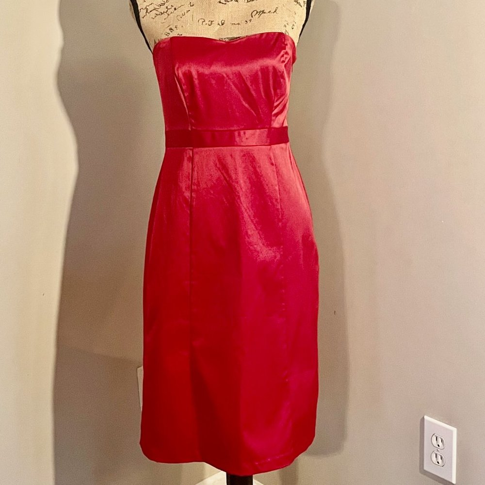 RED Satin Cockail Dress